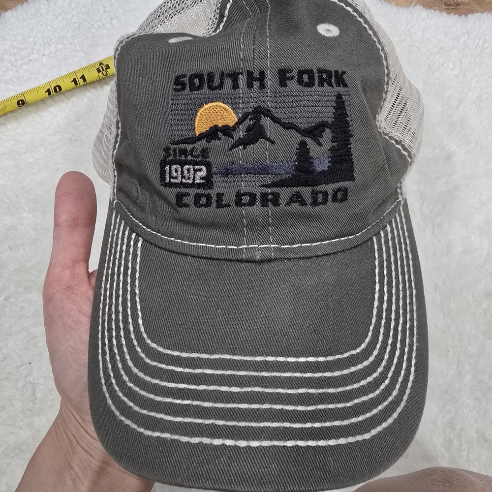 South Fork Colorado Trucker Hat Paramount Apparel Mesh‎ Back Gray Snapback Cap